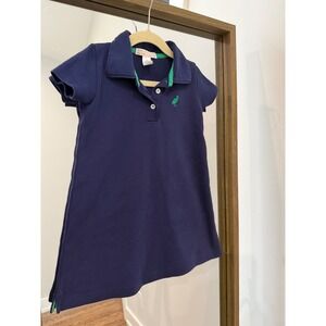 The Beaufort Bonnet Company Navy Blue Polo Dress Green Bird Embroidery Kids XL